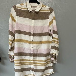Rachel Zoe Striped Linen button down shirt/dress